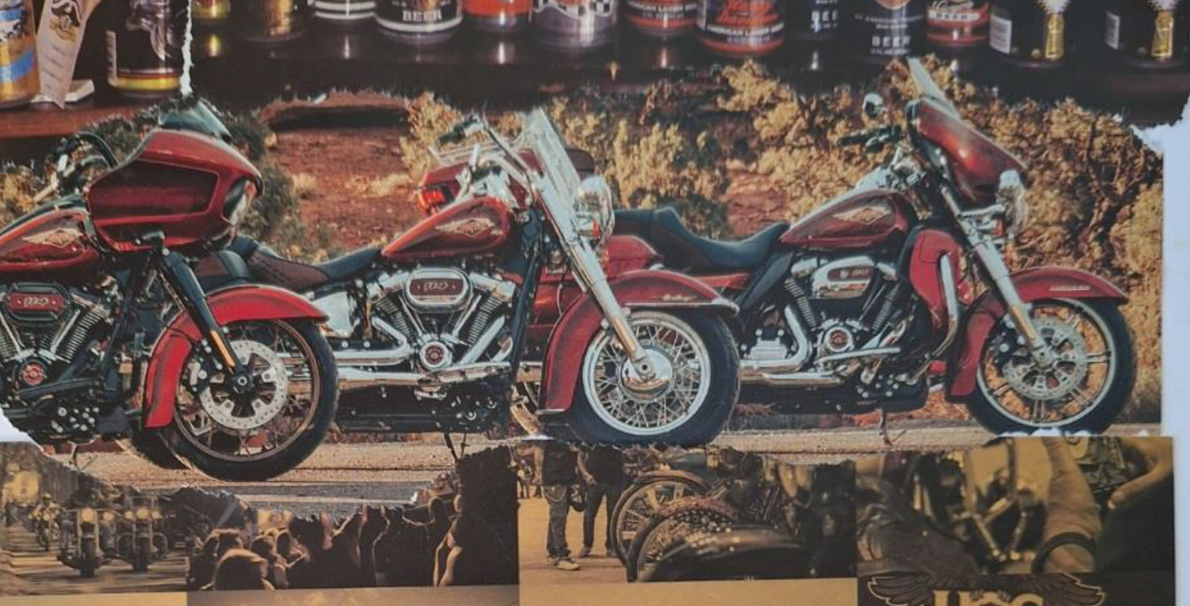 From tearing up the road to tearing through paper: collage art inspired by Harley-Davidson
