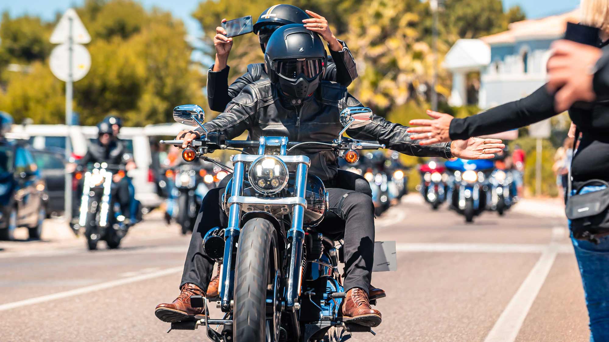 Bikers on parade