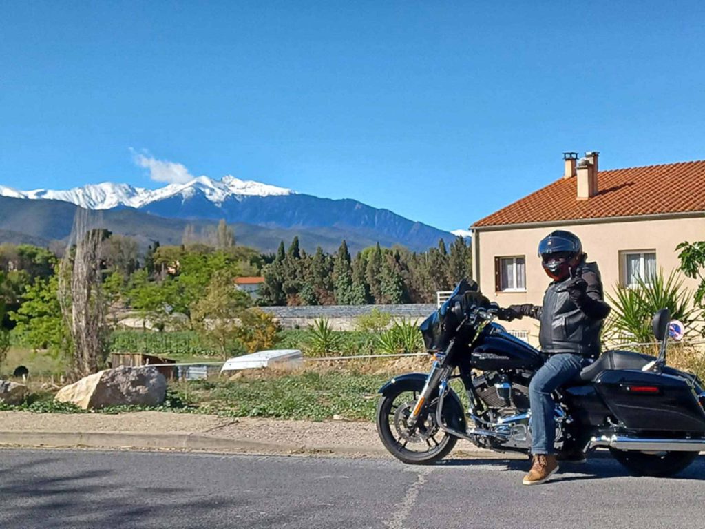Alexandre Vaudrée on a Harley-Davidson in France