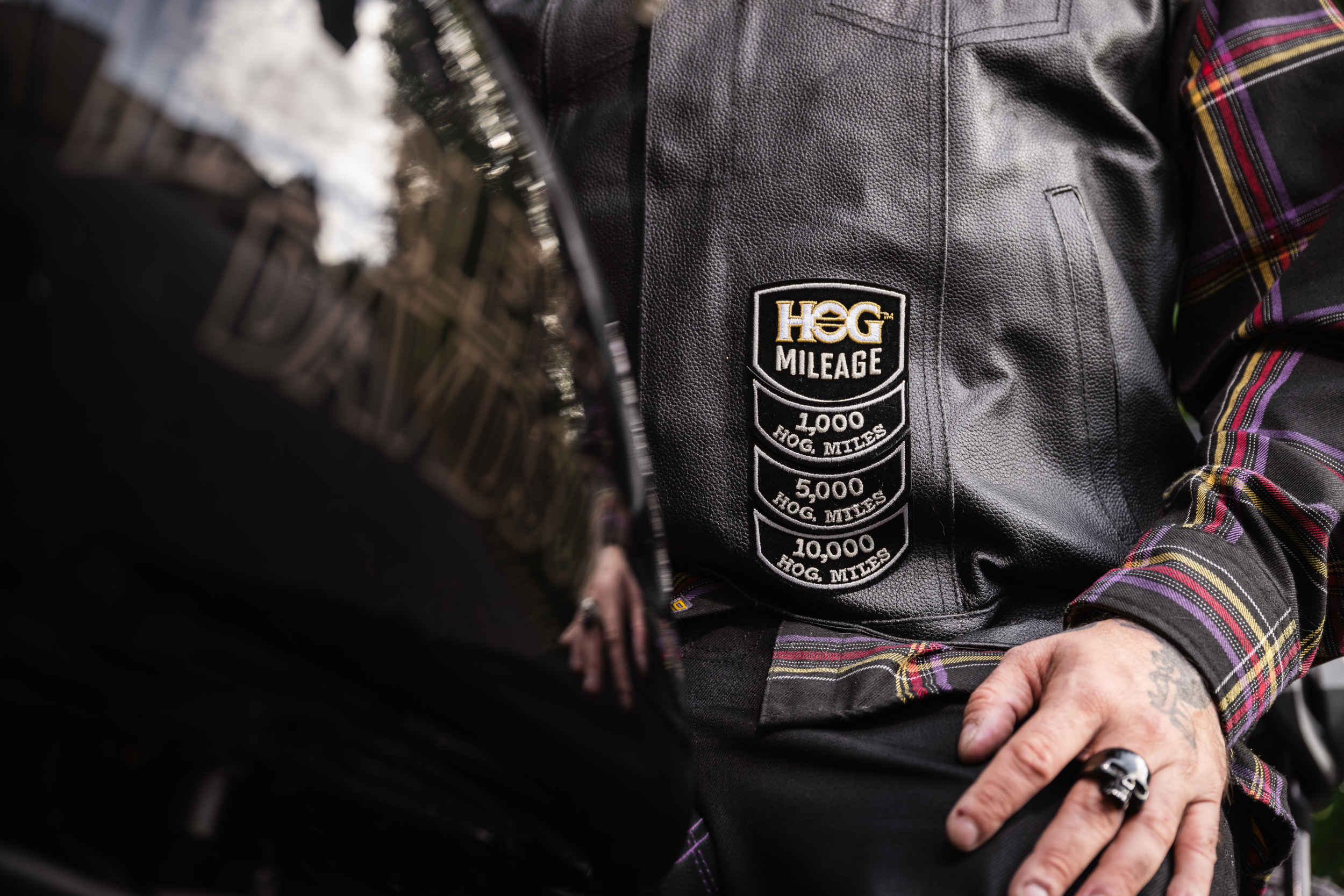 HOG Mileage patch on rider