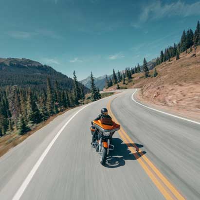 Someone on a bike at high speed